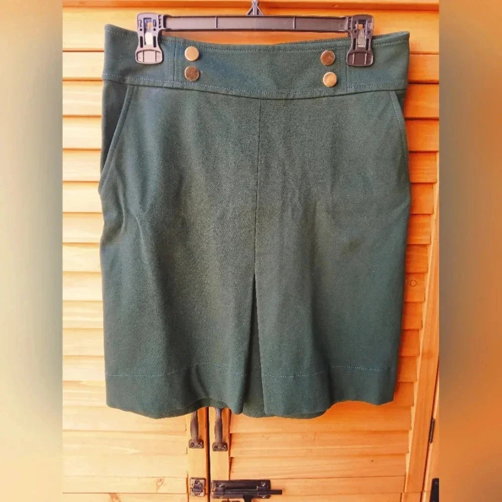 Ann Taylor Factory Pencil Skirt in Dark Green